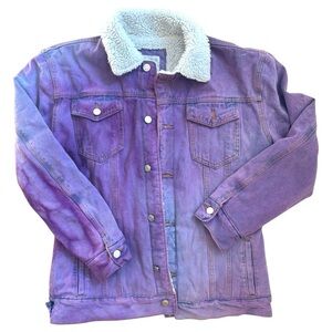 Denim Jacket Shearling Lined - Dyed Purple